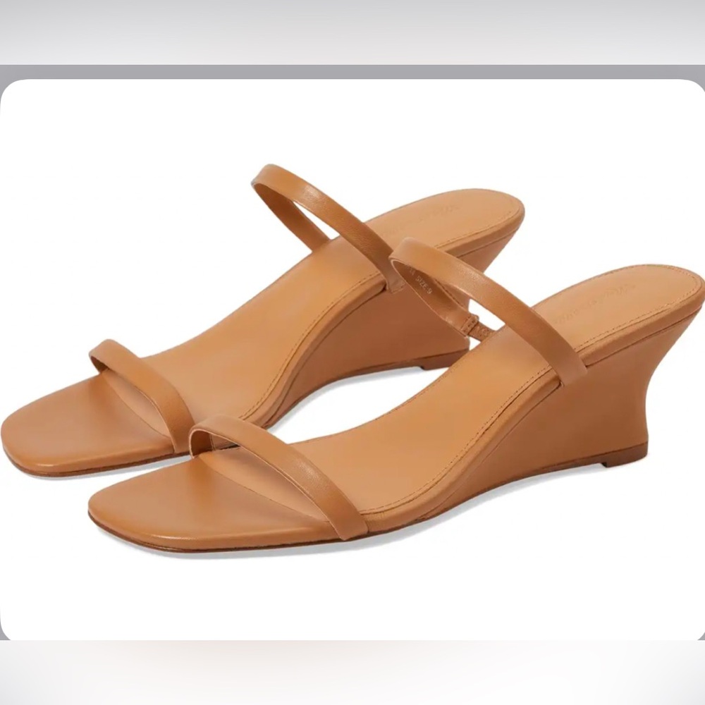 Madewell The Kimmy Wedge Sandal Size 8 2” Wedge Heels Nude Beige Strappy
